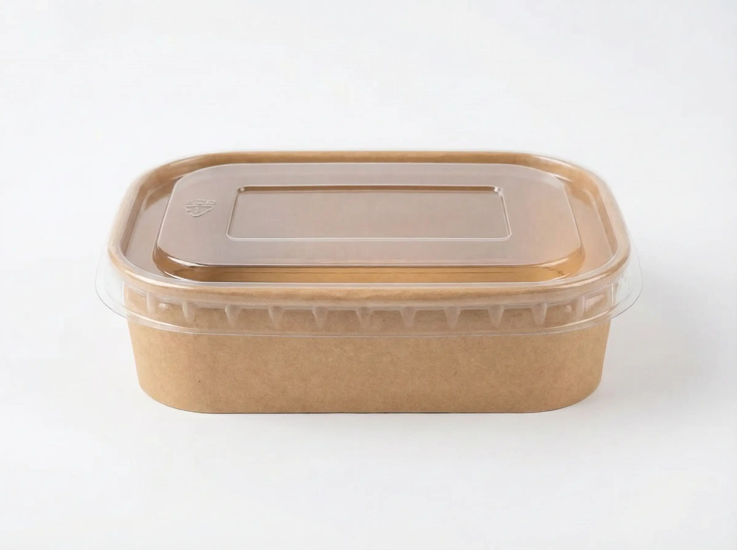 Bowl Rectangular para Ensalada de Papel Kraft